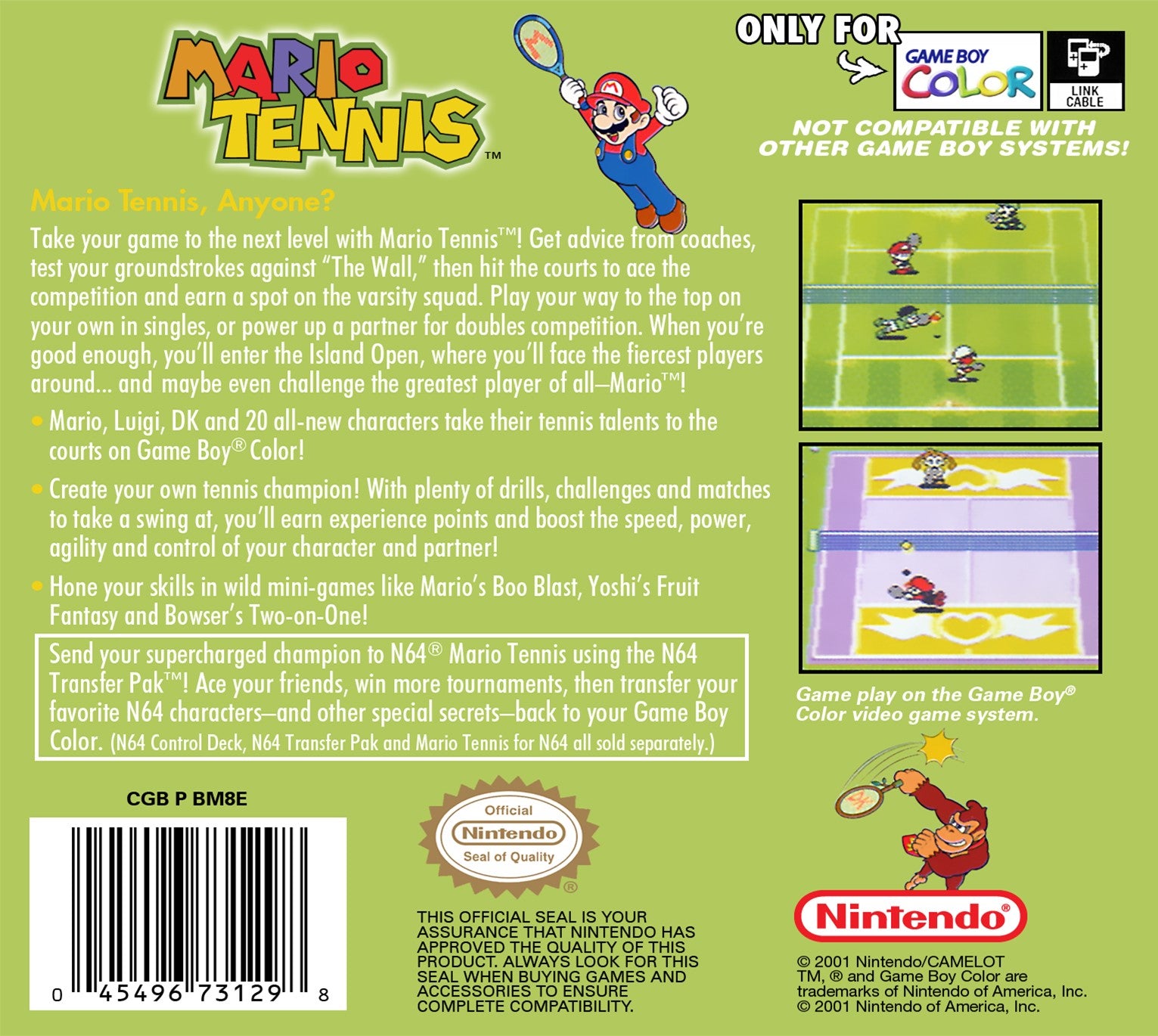 Mario Tennis Game Boy Color - Video Game - Used - CaveGamers - Image 2