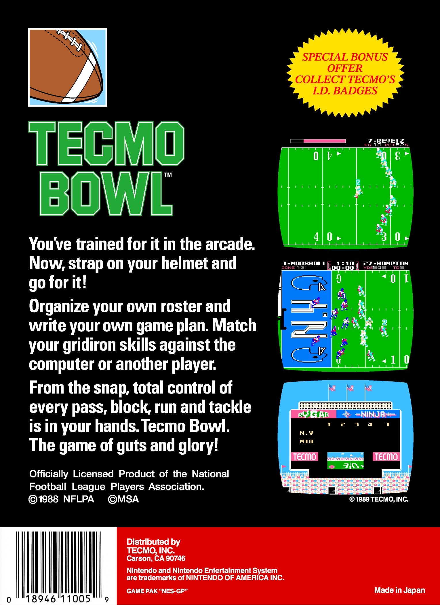 Tecmo Bowl NES - Video Game - Used - CaveGamers - Image 2