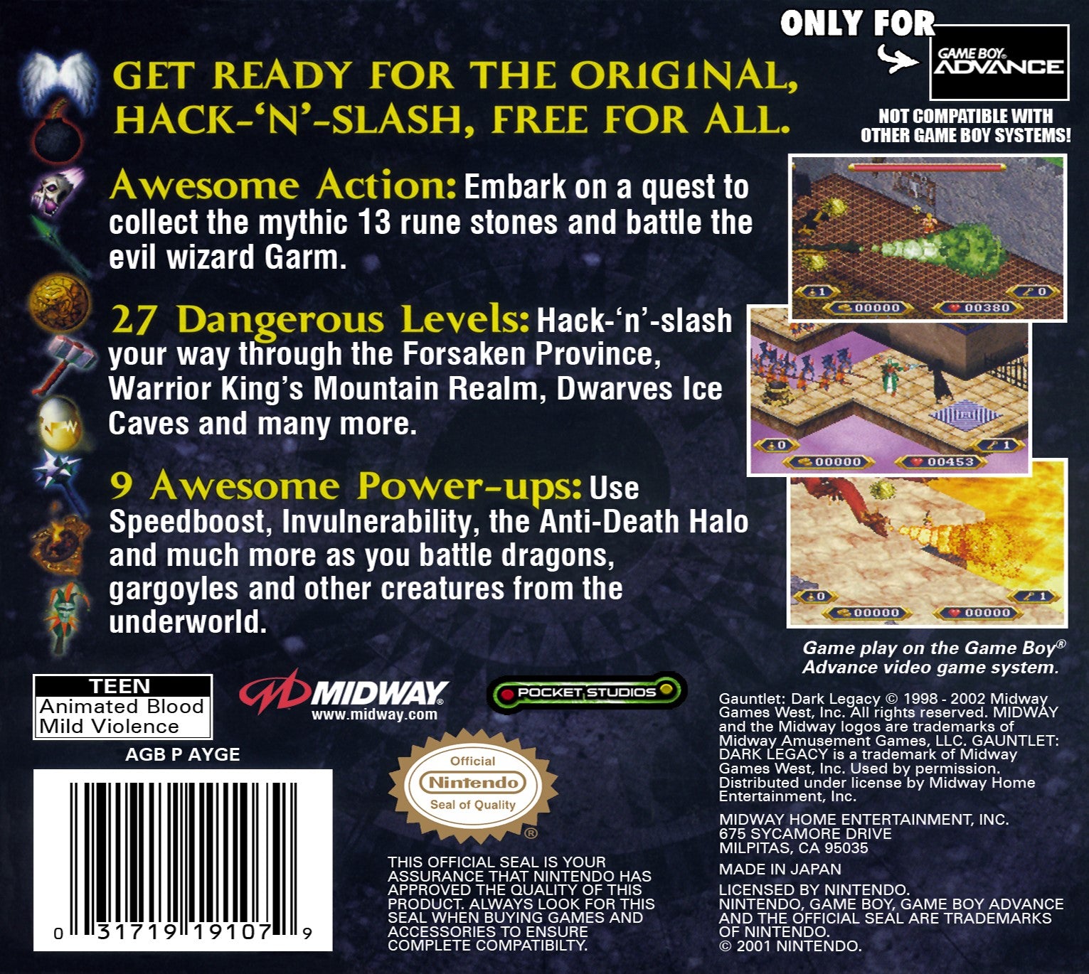 Gauntlet Dark Legacy Game Boy Advance - Video Game - Used - CaveGamers - Image 2