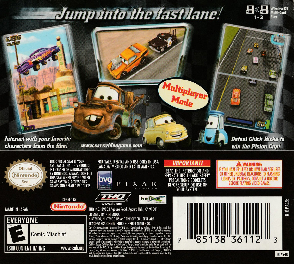 Cars DS - Video Game - Used - CaveGamers - Image 2