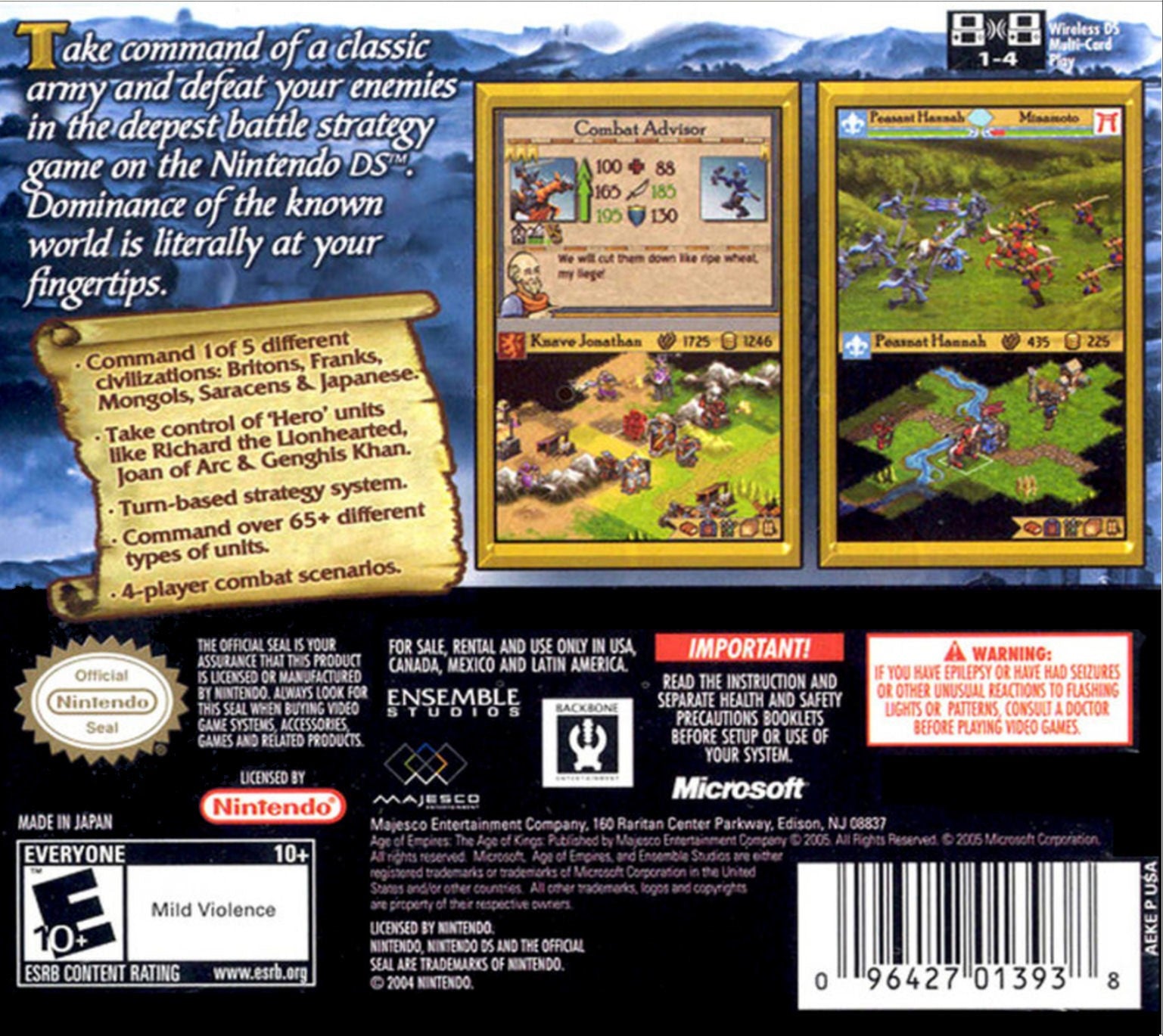 Age of Empires: The Age of Kings DS - Video Game - Used - CaveGamers - Image 2