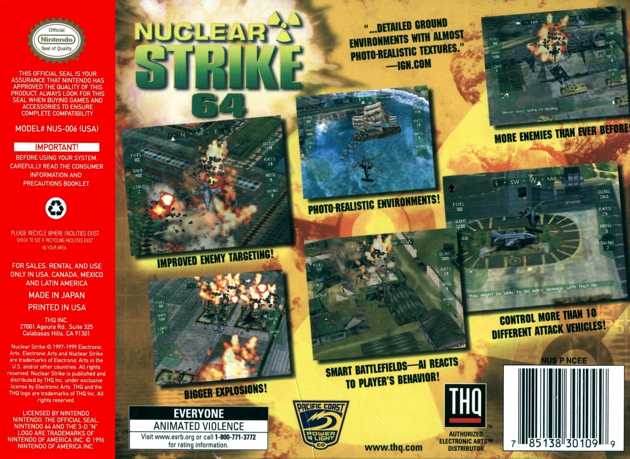 Nuclear Strike N64 - Video Game - Used - CaveGamers - Image 2
