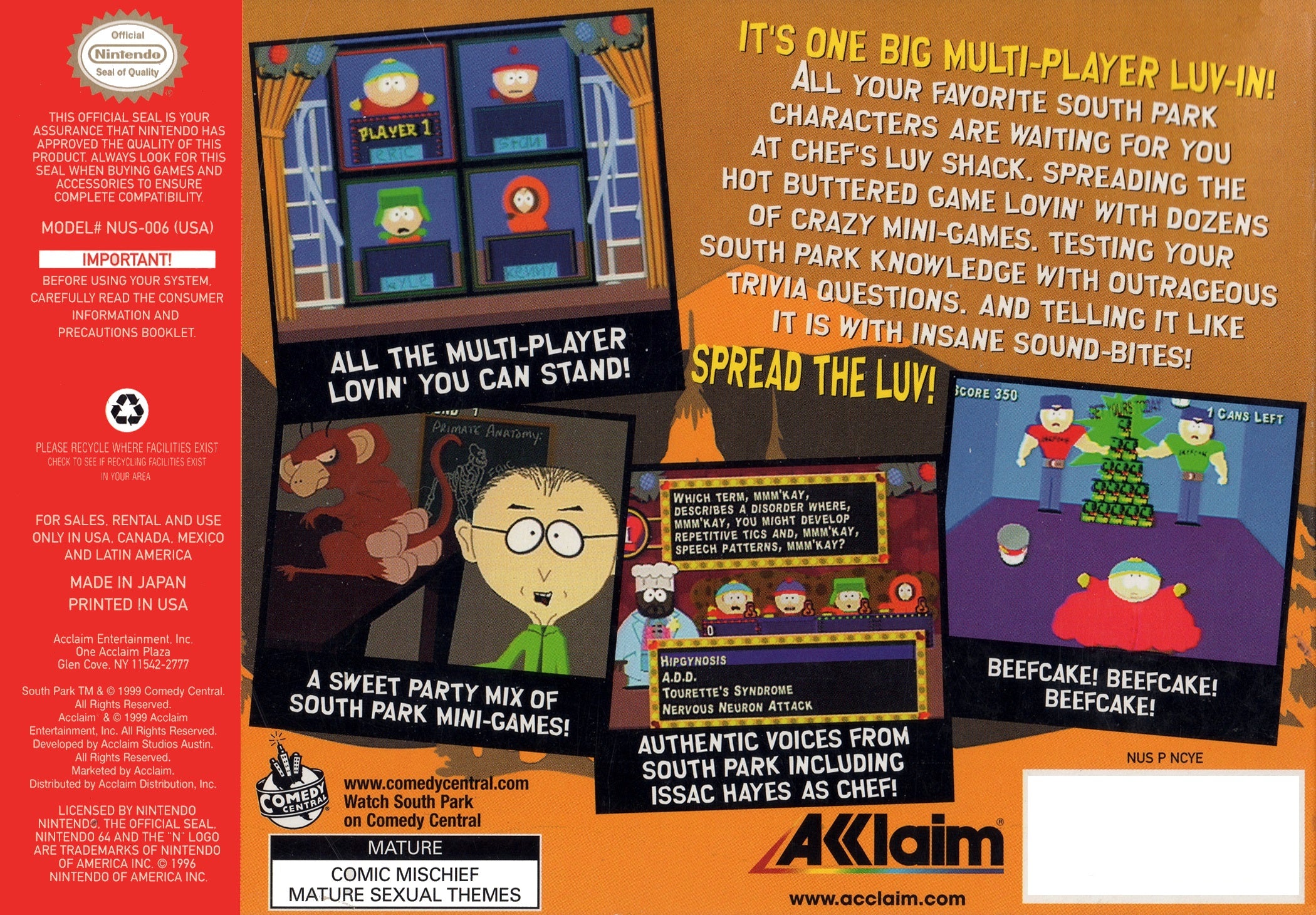 South Park Chef's Luv Shack N64 - Video Game - Used - CaveGamers - Image 2