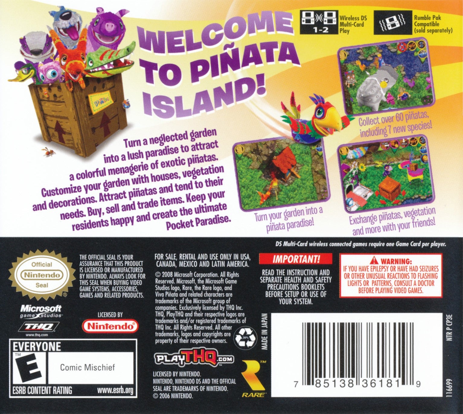 Viva Pinata: Pocket Paradise DS - Video Game - Used - CaveGamers - Image 2