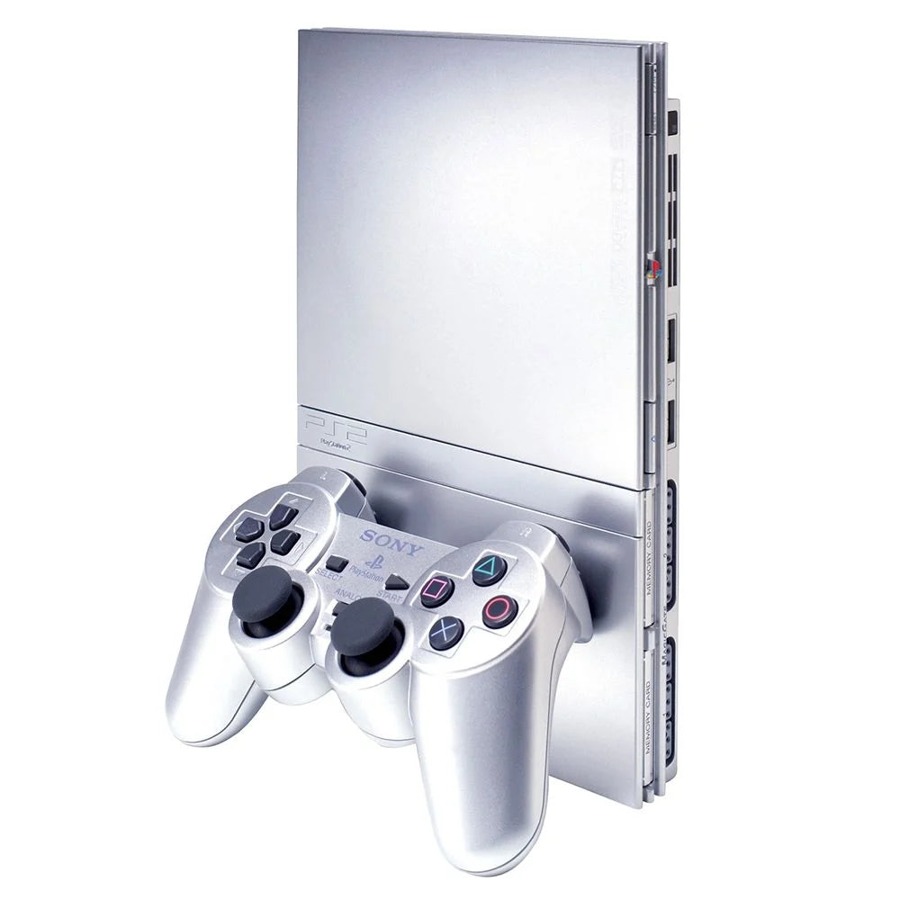 PlayStation 2 Slim Console - Satin Silver PS2 - Video Game System - Used - CaveGamers - Image 2