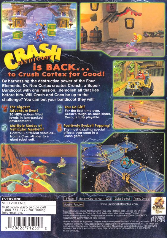 Crash Bandicoot: The Wrath of Cortex PS2 - Video Game - Used - CaveGamers - Image 2