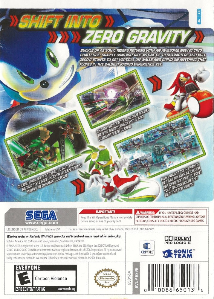 Sonic Riders Zero Gravity Wii - Video Game - Used - CaveGamers - Image 2