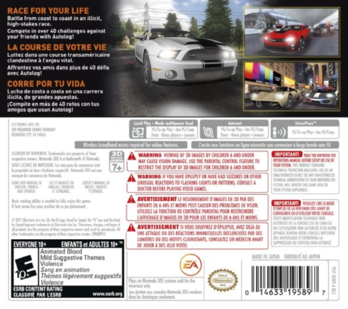 Need for Speed: The Run 3DS - Video Game - Used - CaveGamers - Image 2