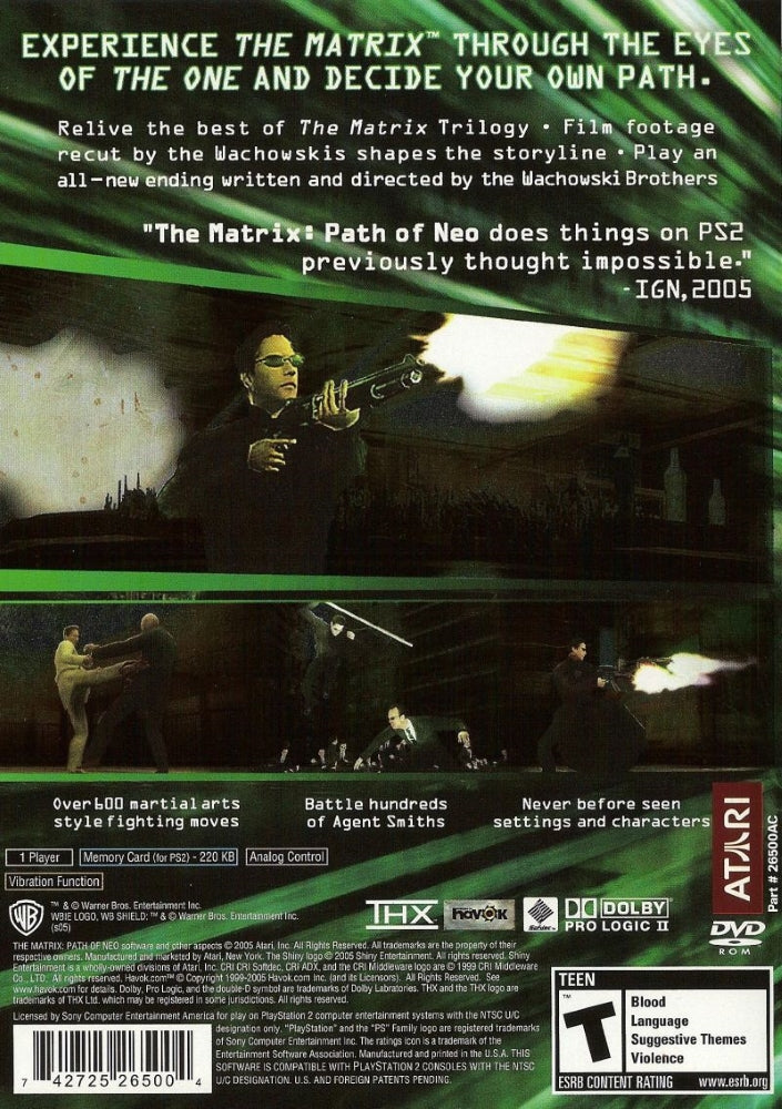 The Matrix Path of Neo PS2 - Video Game - Used - CaveGamers - Image 2