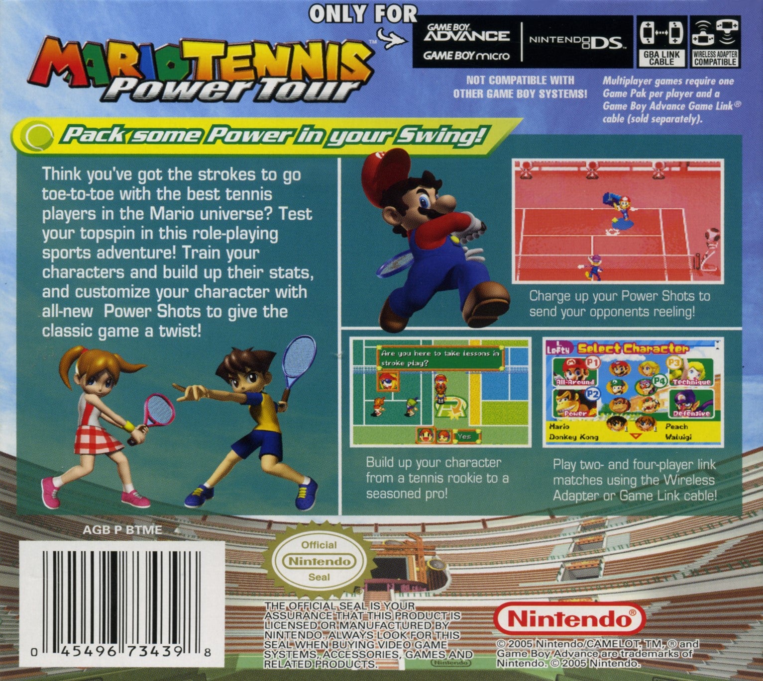 Mario Tennis Power Tour Game Boy Advance - Video Game - Used - CaveGamers - Image 2