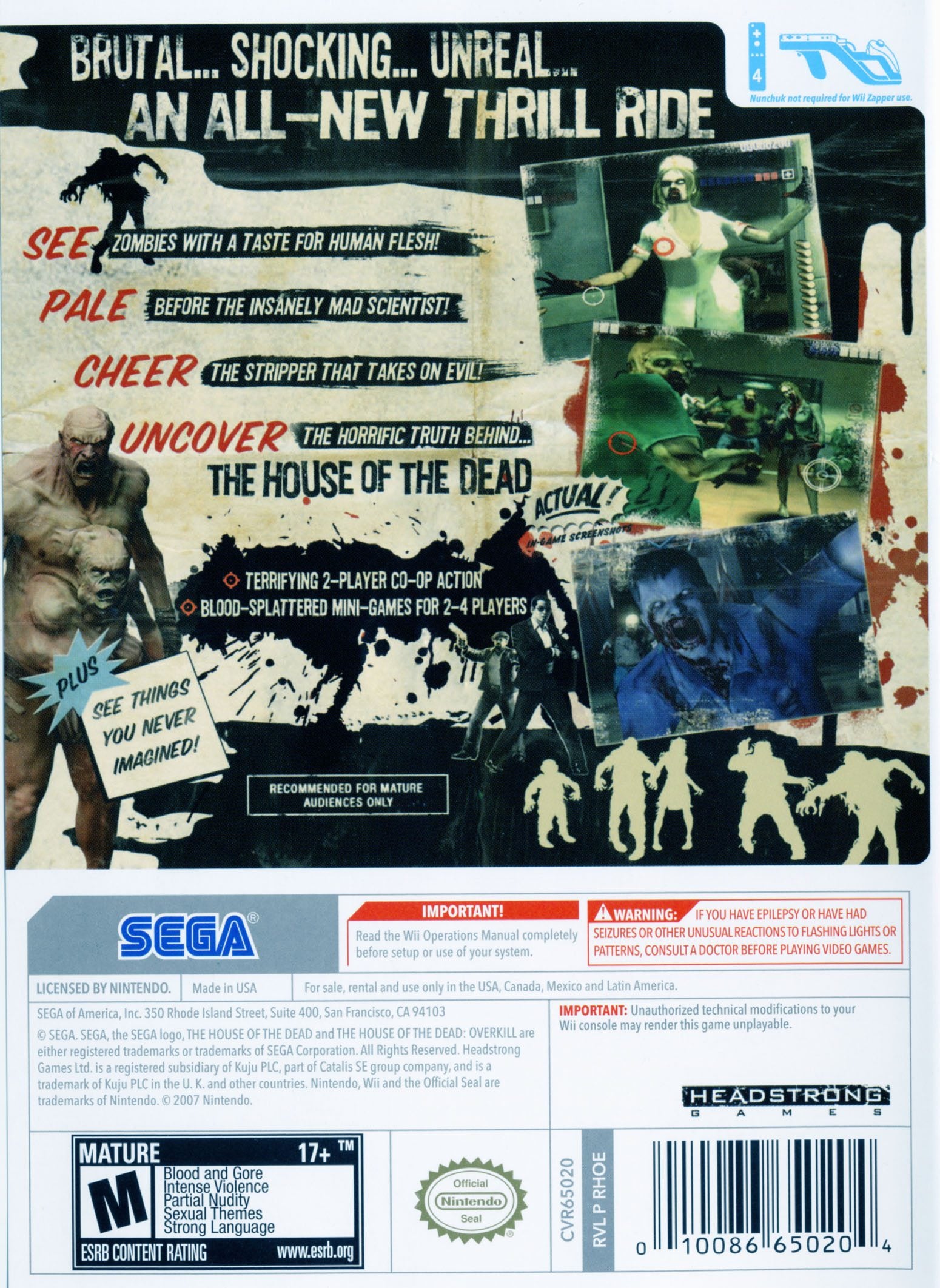 The House of the Dead: Overkill Wii - Video Game - Used - CaveGamers - Image 2