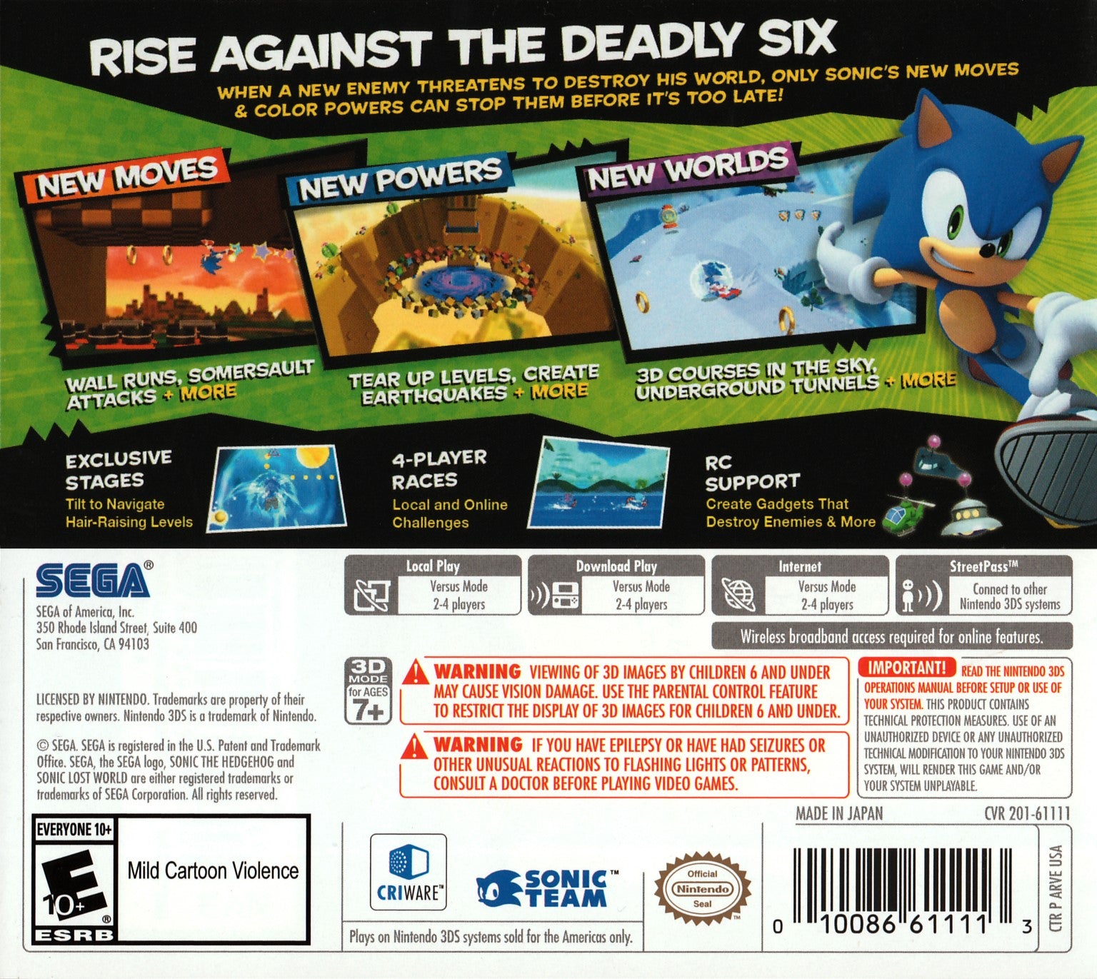 Sonic Lost World 3DS - Video Game - Used - CaveGamers - Image 2