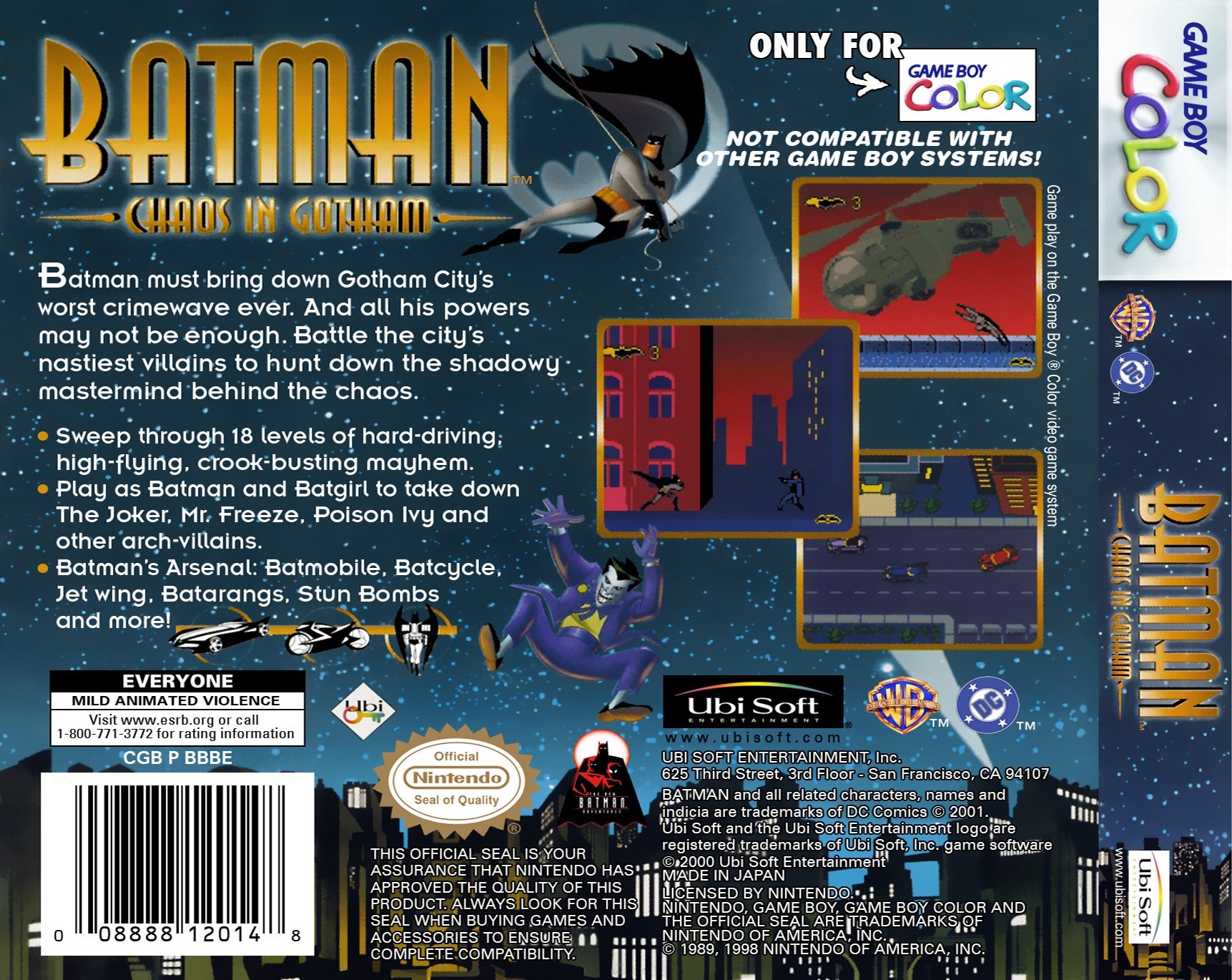 Batman: Chaos in Gotham Game Boy Color - Video Game - Used - CaveGamers - Image 2