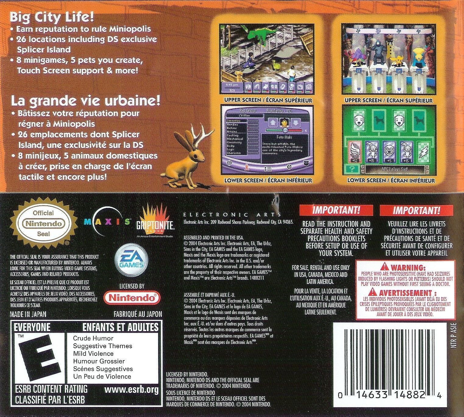 Urbz: Sims In The City DS - Video Game - Used - CaveGamers - Image 2
