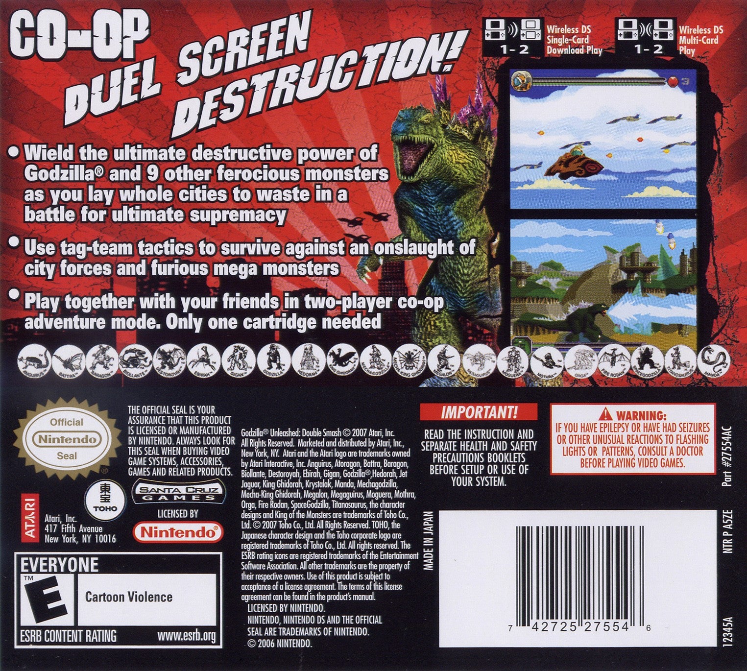 Godzilla Unleashed DS - Video Game - Used - CaveGamers - Image 2