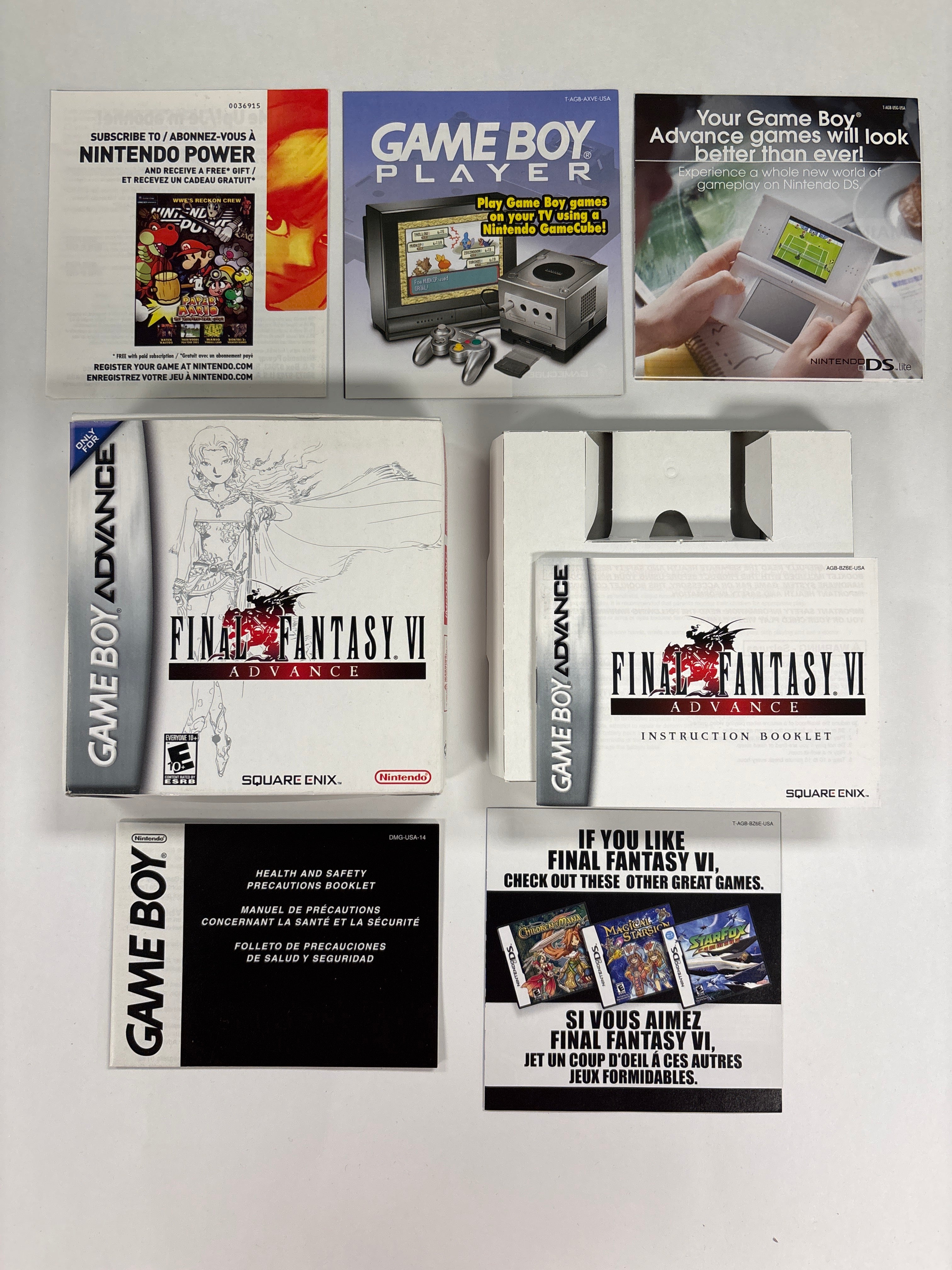 Final Fantasy VI Advance - Nintendo Game Boy Advance NO GAME Box & Manuals Only