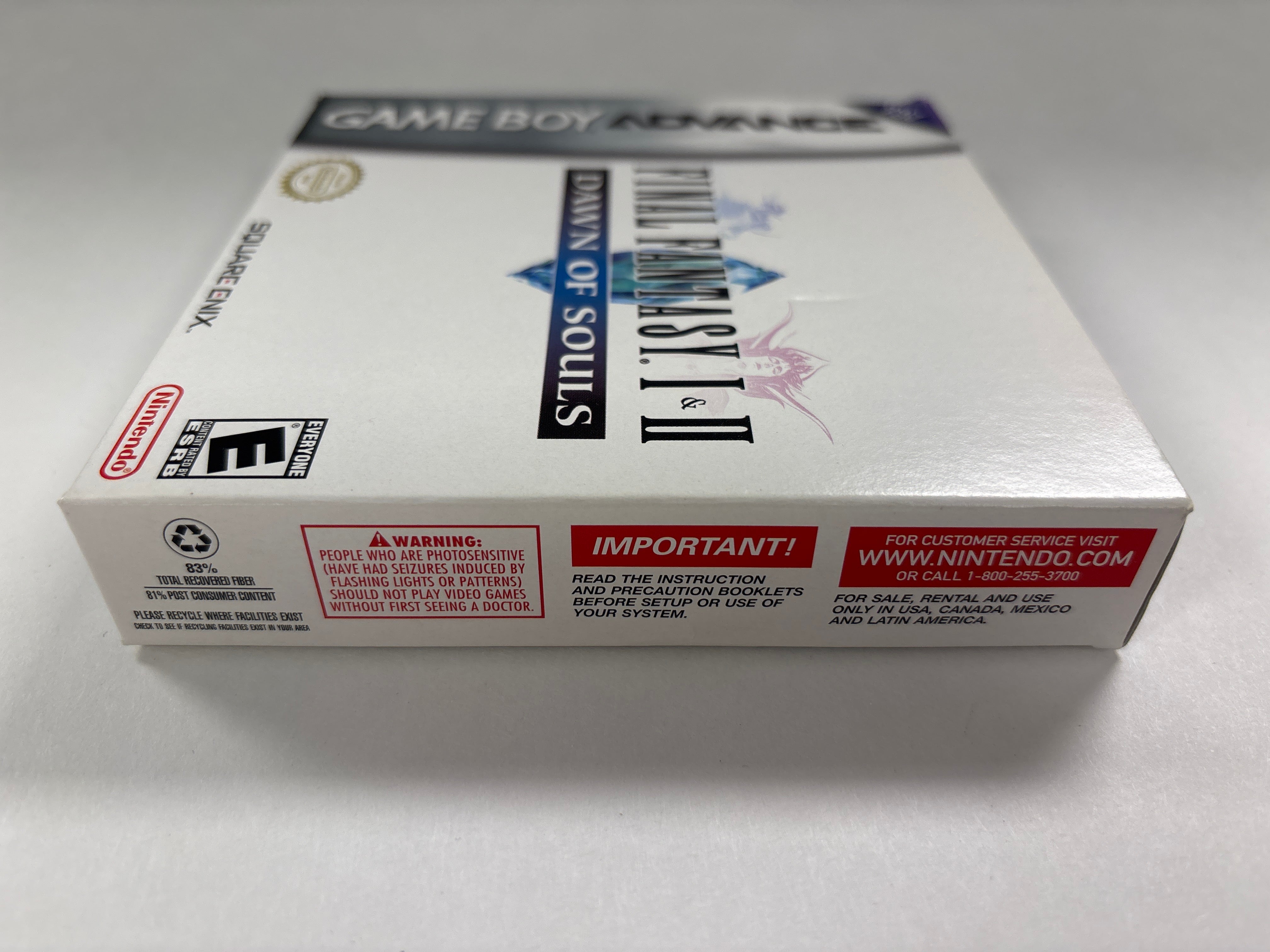 Final Fantasy I & II: Dawn of Souls - Nintendo Game Boy Advance NO GAME Box & Manuals Only