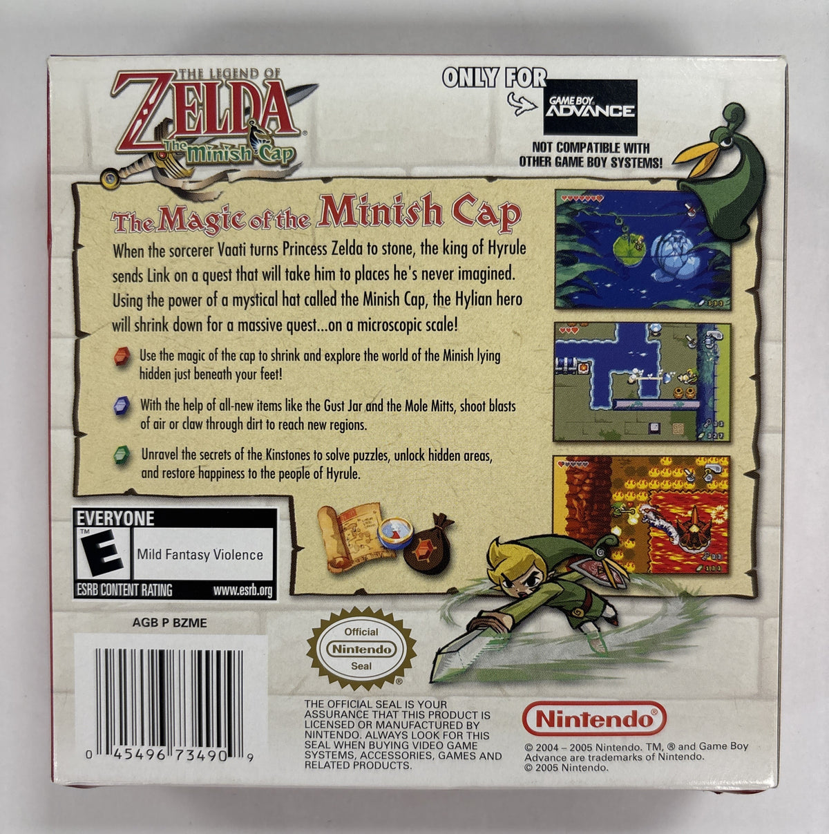 The Legend of Zelda: The Minish Cap - Nintendo Game Boy Advance NO GAME Box & Manuals Only