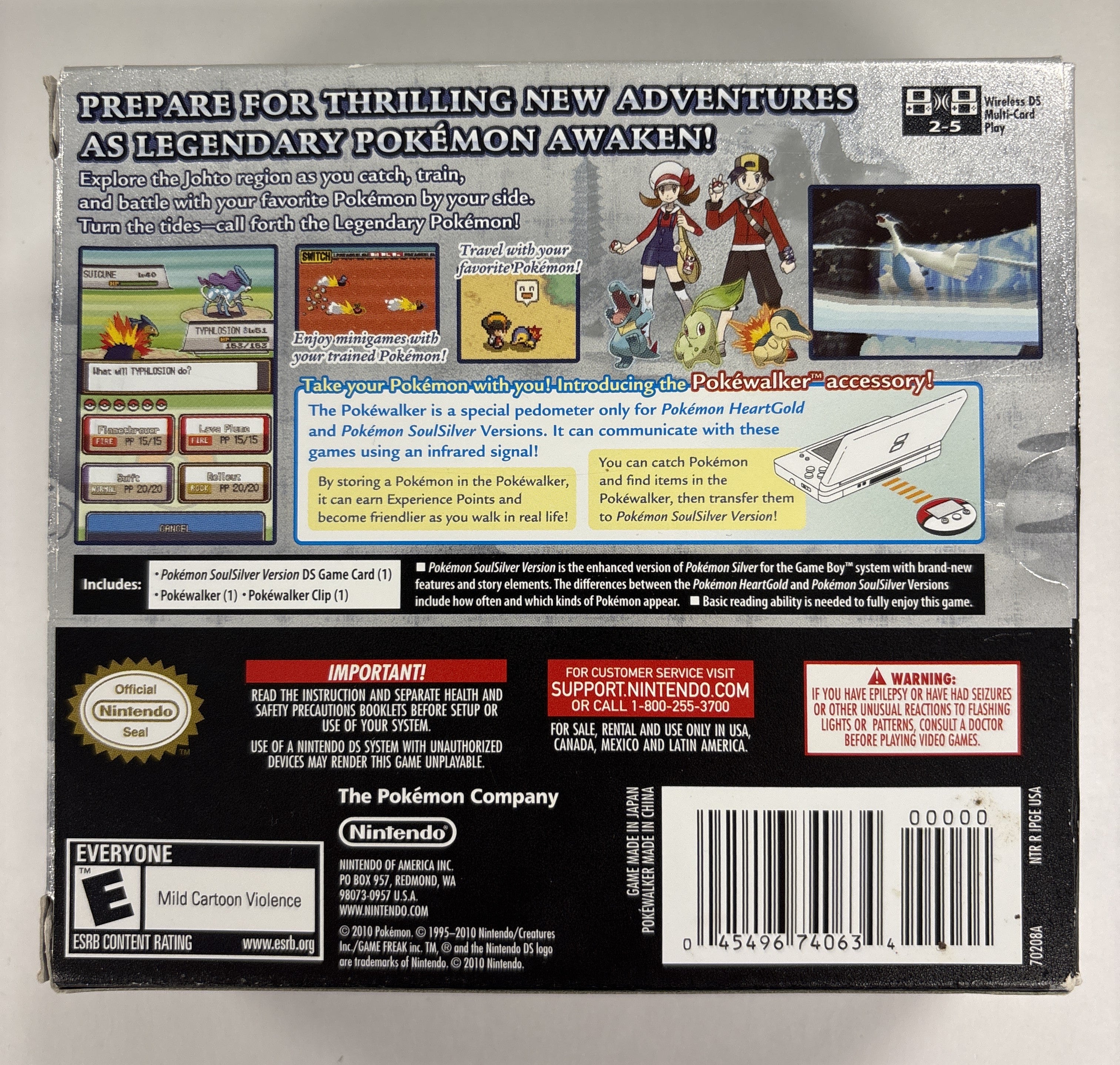 Pokemon SoulSilver Version - Nintendo DS Box Case and Manuals Only No Game