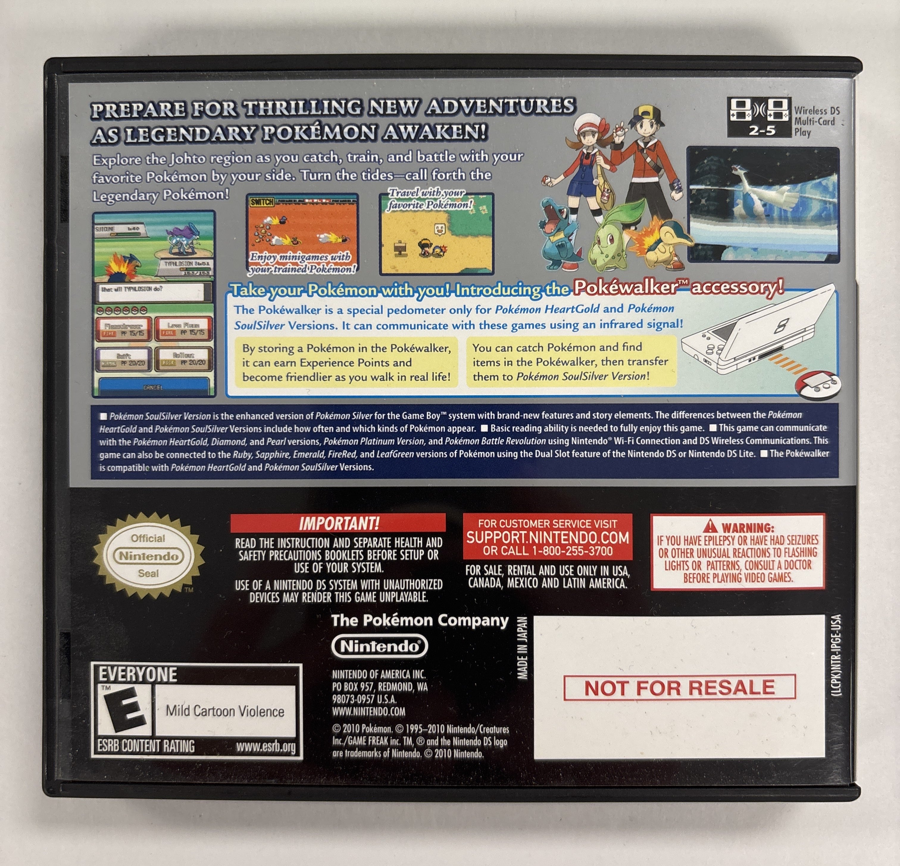 Pokemon SoulSilver Version - Nintendo DS Box Case and Manuals Only No Game