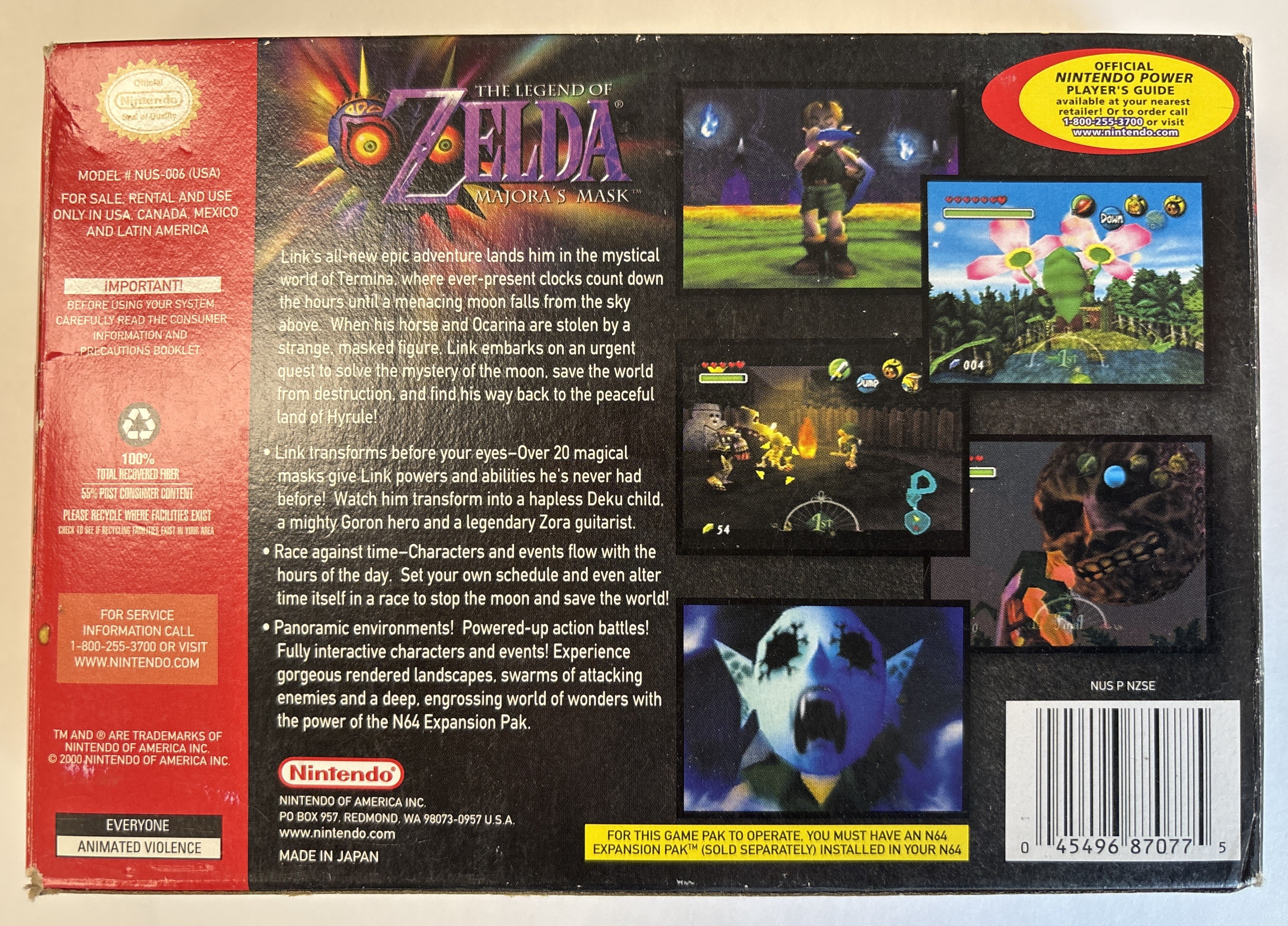 The Legend of Zelda: Majora's Mask - Nintendo 64 Box & Manual Only No Game