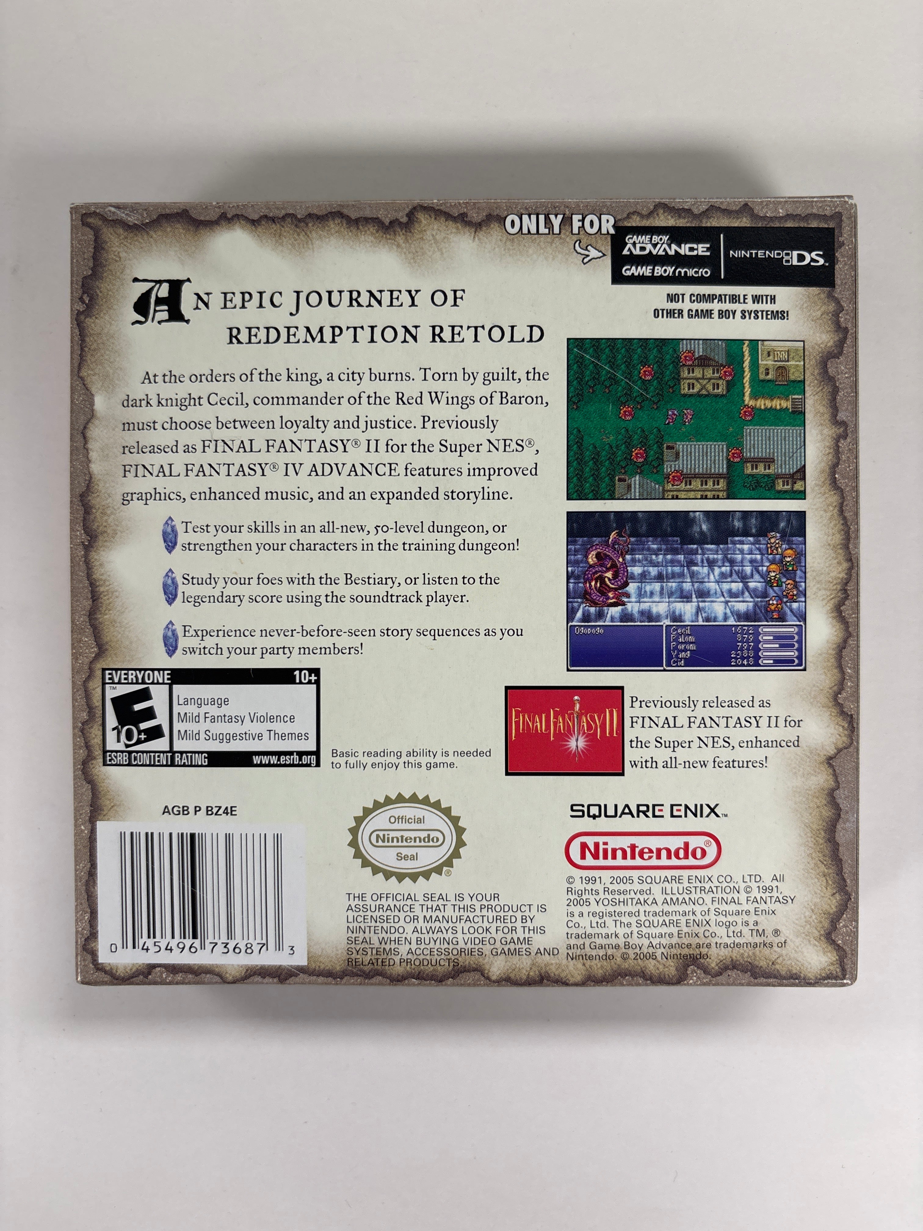 Final Fantasy IV Advance - Game Boy Advance Box & Manuals Only No Game