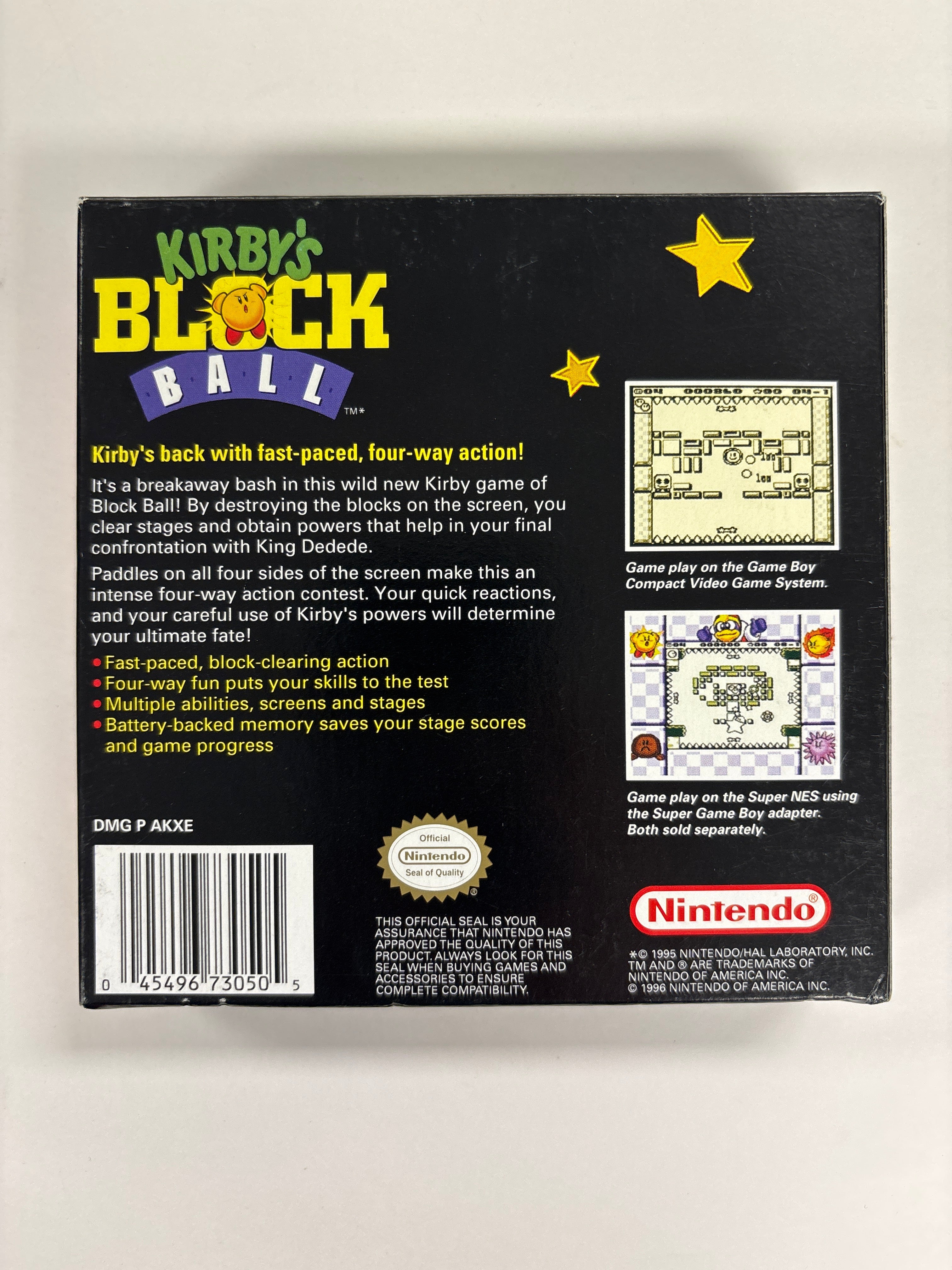 Kirby's Block Ball - Game Boy Box & Cardboard Insert Only No Game or Manuals