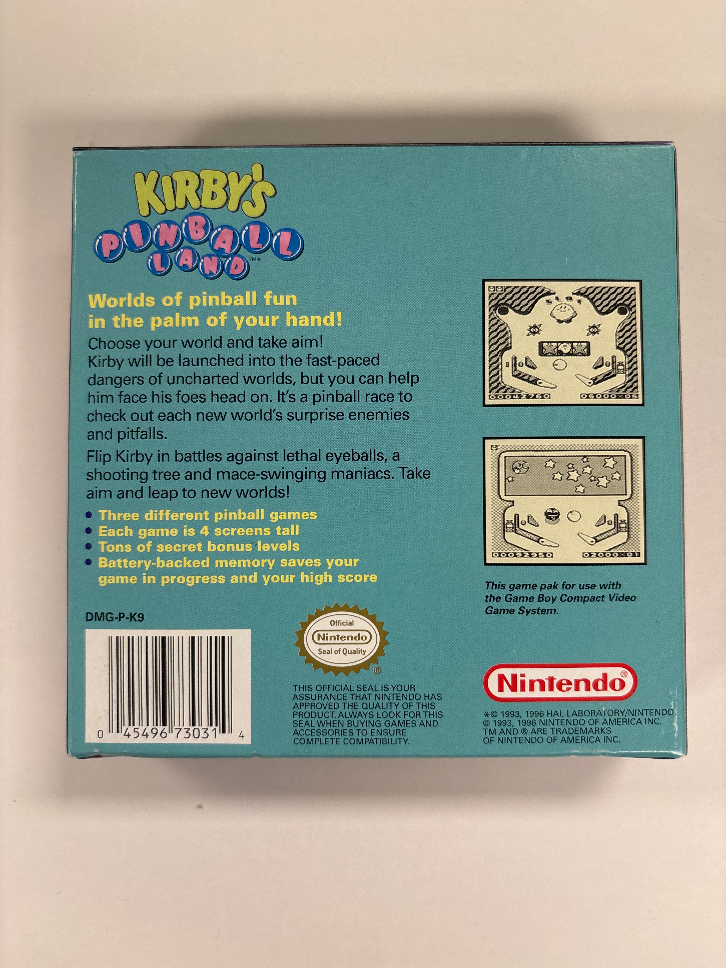 Kirby's Pinball Land - Game Boy Box & Cardboard Insert Only No Game or Manuals