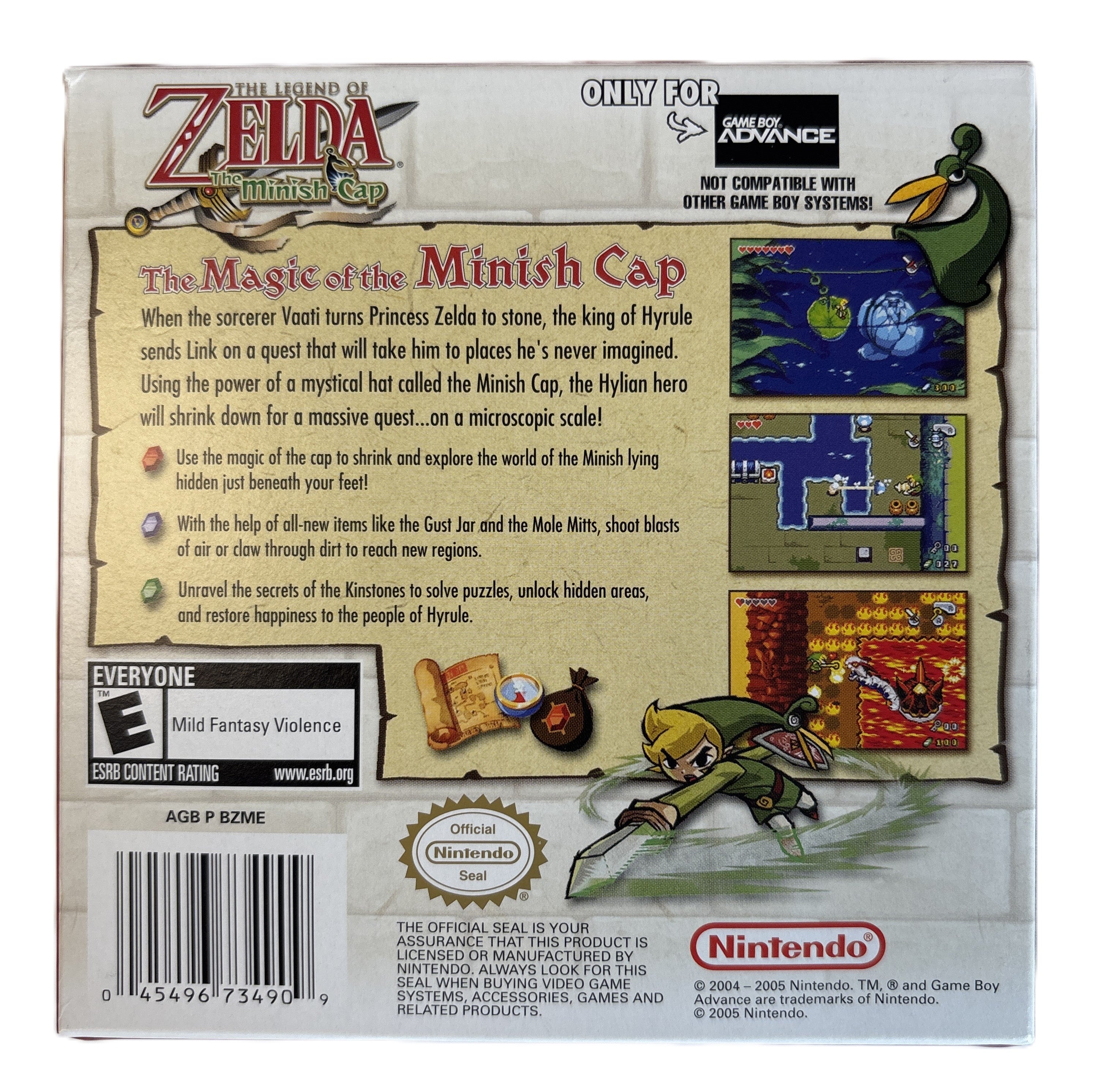 The Legend of Zelda: The Minish Cap - Nintendo Game Boy Advance NO GAME Box & Manuals Only