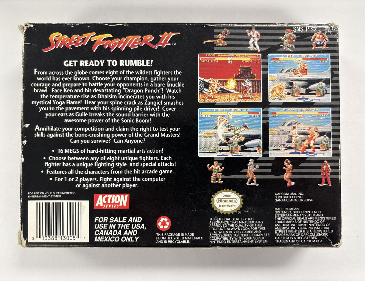 Street Fighter II - Super Nintendo SNES Box & Manual Only No Game