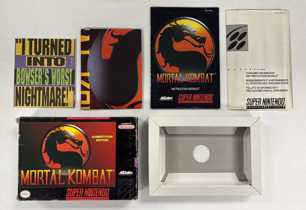 Mortal Kombat Competition Edition - Super Nintendo SNES Box & Manual Only No Game