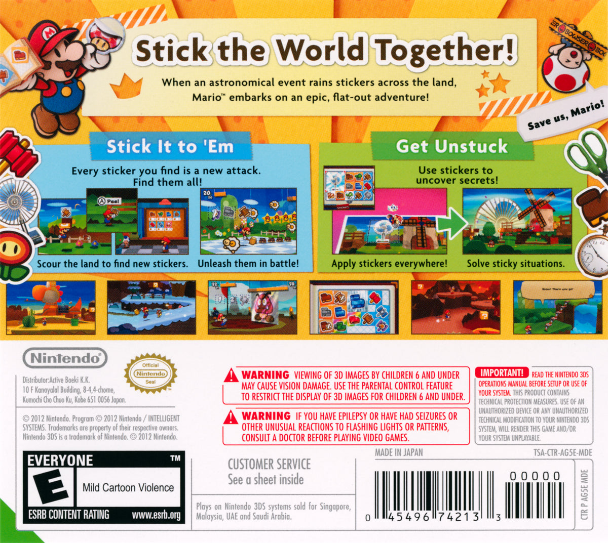 Paper Mario: Sticker Star 3DS - Video Game - Used - CaveGamers - Image 2